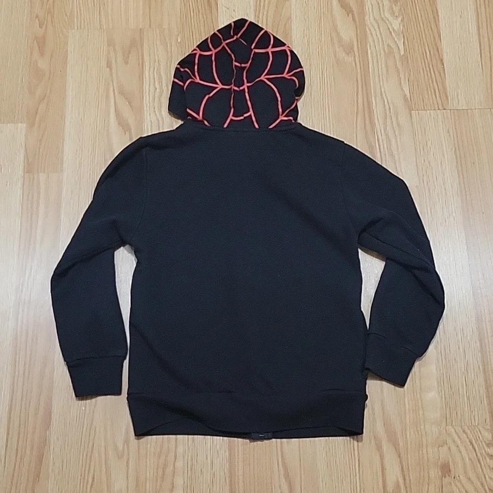 Marvel Spiderman mask black hoodie sweatshirt boys size medium